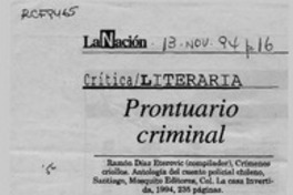 Prontuario criminal  [artículo] Mariano Aguirre.