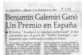 Benjamín Galemiri ganó un premio en España  [artículo].