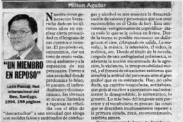 "Un miembro en reposo"  [artículo] Milton Aguilar.
