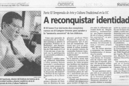 A reconquistar identidad  [artículo] Alfredo Galleguillos.