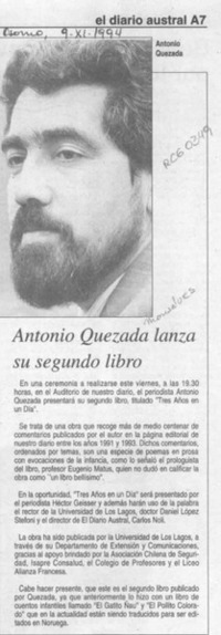Antonio Quezada lanza su segundo libro  [artículo].