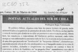 Poetas actuales del sur de Chile  [artículo] Wellington Rojas Valdebenito.