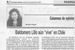 Baldomero Lillo aún "vive" en Chile  [artículo] Sandra Rogel.