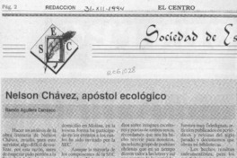 Nelson Chávez, apóstol ecológico  [artículo] Ramón Aguilera Carrasco.