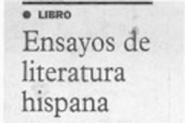 Ensayos de literatura hispana  [artículo].