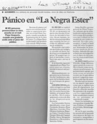 Pánico en "La negra Ester"  [artículo].