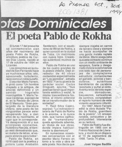 El poeta Pablo de Rokha