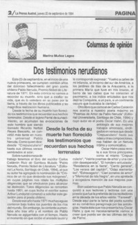 Dos testimonios nerudianos  [artículo] Marino Muñoz Lagos.