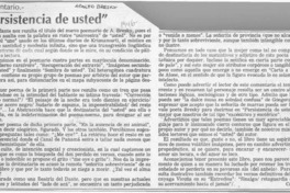 "Persistencia de usted"  [artículo] Carlos León Pezoa.