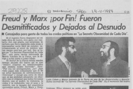 Freud y Marx por fin! fueron desmitificados y dejados al desnudo