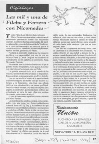 Las Mil y una de Filebo y Ferrero con Nicomedes  [artículo].
