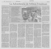 La Advertencia de Milton Friedman