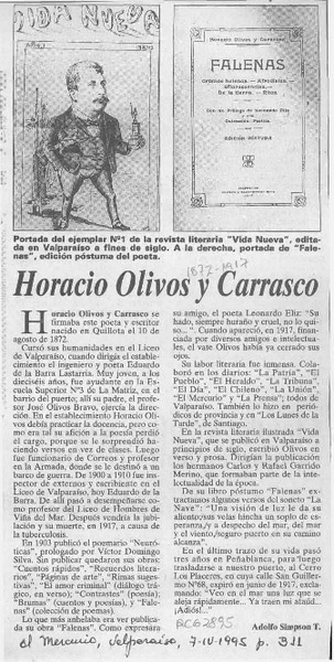 Horacio Olivos y Carrasco  [artículo] Adolfo Simpson T.