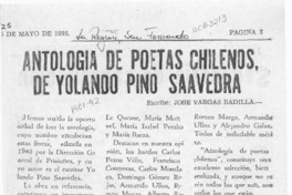 Antología de poetas chilenos, de Yolando Pino Saavedra  [artículo] José Vargas Badilla.