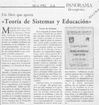"Teoría de sistemas y educación"  [artículo].