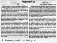 Amanecer  [artículo] Fernando Arriagada Cortés.