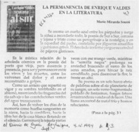 La permanencia de Enrique Valdés en la literatura  [artículo] Mario Miranda Soussi.
