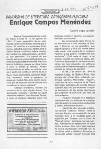Enrique Campos Menéndez  [artículo] Carlos Vega Letelier.