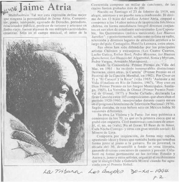 Jaime Atria  [artículo].
