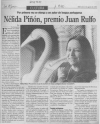 Nélida Piñón, premio Juan Rulfo