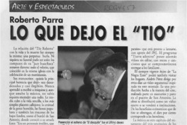 Lo que dejó el "Tío"  [artículo] Marcelo Hernández R.