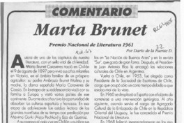 Marta Brunet  [artículo] Darío de la Fuente.