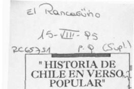 "Historia de Chile en verso popular"  [artículo].