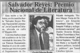 Salvador Reyes, Premio Nacional de Literatura  [artículo].