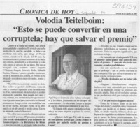 Esto se puede convertir en una corruptela, hay que salvar el premio : [artículo]