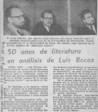 50 años de literatura en análisis de Luis Bocaz.  [artículo]