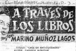 Casa de antiguedades  [artículo] Marino Muñoz Lagos.