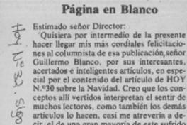 Páginas en Blanco  [artículo] Juan Francisco González E.