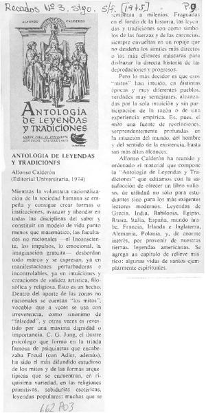 Antología de leyendas y tradiciones.