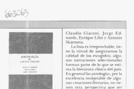 Antología del cuento chileno.  [artículo] Eugenio García-Díaz.