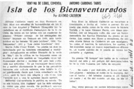 Isla de los bienaventurados  [artículo] Antonio Cárdenas Tabies.