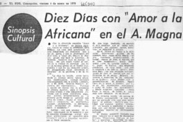 Diez días con "Amor a la africana" en el A. magna.  [artículo]