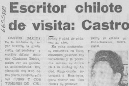 Escritor chilote de visita, Castro.