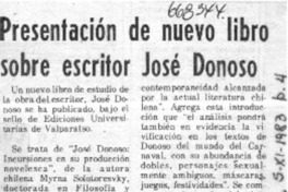 Presentan de nuevo libro sobre escritor José Donoso