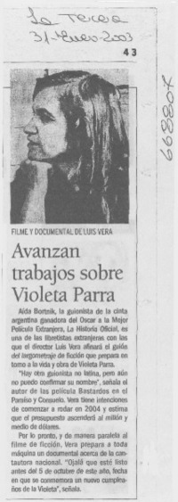 Avanzan trabajos sobre Violeta Parra.