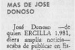 Más de José Donoso.