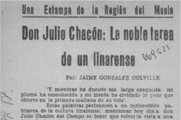 Don Julio Chacón: la noble tarea de un linarense