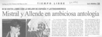 Mistral y Allende en ambiciosa antología.