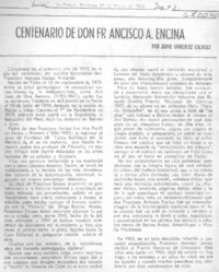 Centenario de don Francisco A. Encina