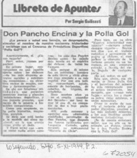 Don Pancho Encina y la Polla Gol