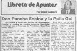 Don Pancho Encina y la Polla Gol