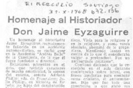 Homenaje al historiador Don Jaime Eyzaguirre.