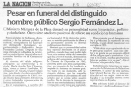 Pesar en funeral del distinguido hombre público Sergio Fernández.