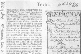 Relación del obispado de Santiago.