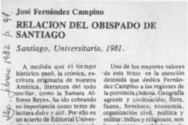 Relación del obispado de Santiago.