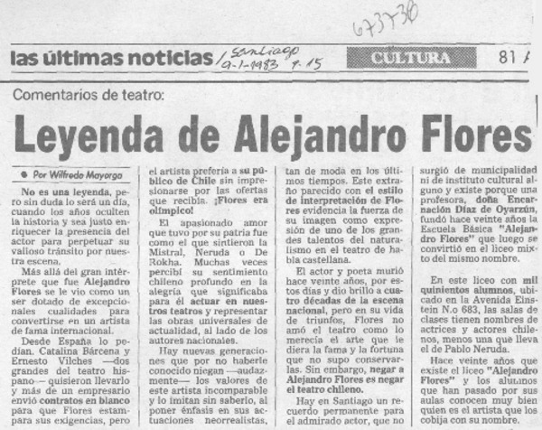 Leyenda de Alejandro Flores